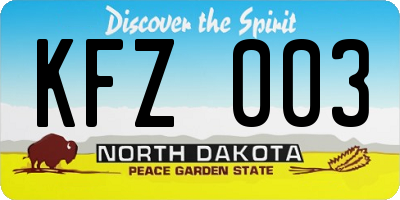 ND license plate KFZ003