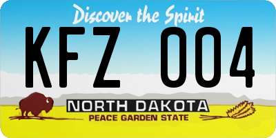ND license plate KFZ004