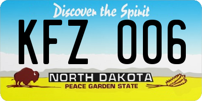 ND license plate KFZ006