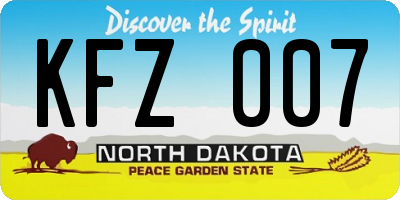 ND license plate KFZ007