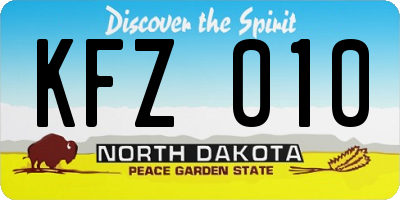 ND license plate KFZ010