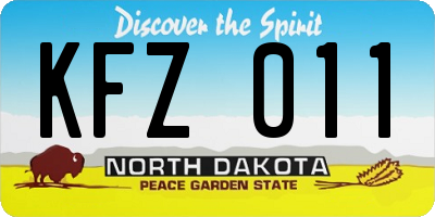 ND license plate KFZ011