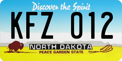 ND license plate KFZ012
