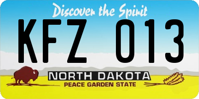 ND license plate KFZ013