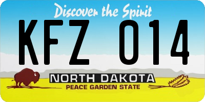 ND license plate KFZ014