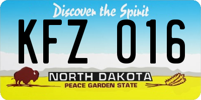 ND license plate KFZ016