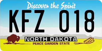 ND license plate KFZ018