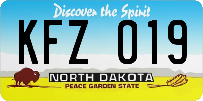 ND license plate KFZ019
