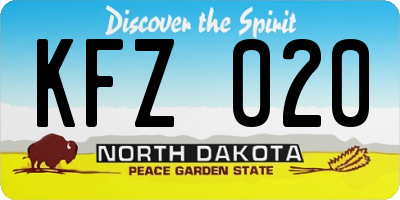 ND license plate KFZ020