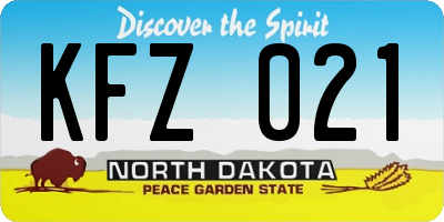 ND license plate KFZ021