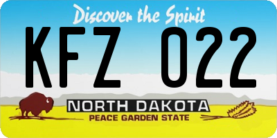ND license plate KFZ022