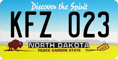 ND license plate KFZ023