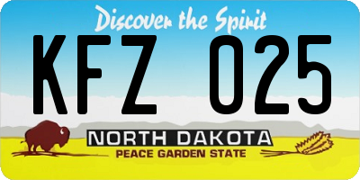 ND license plate KFZ025