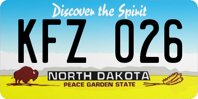 ND license plate KFZ026