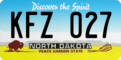 ND license plate KFZ027