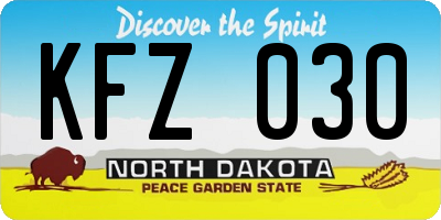 ND license plate KFZ030
