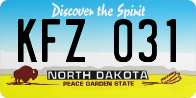 ND license plate KFZ031