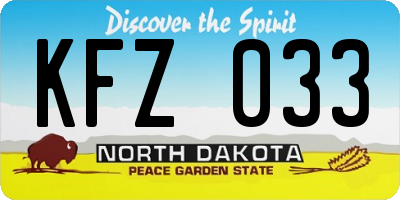 ND license plate KFZ033