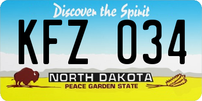 ND license plate KFZ034