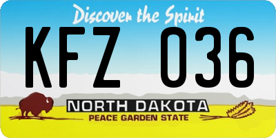 ND license plate KFZ036