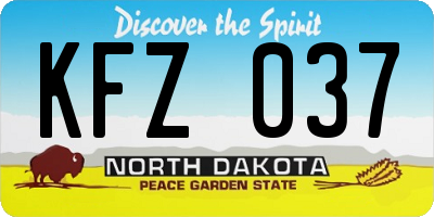 ND license plate KFZ037