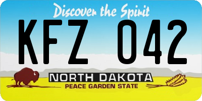 ND license plate KFZ042