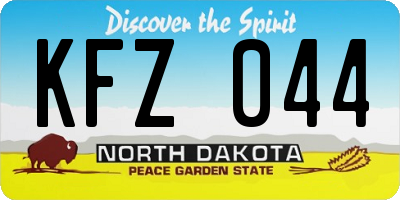 ND license plate KFZ044
