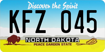 ND license plate KFZ045