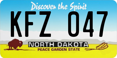 ND license plate KFZ047