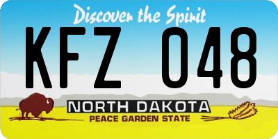 ND license plate KFZ048