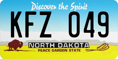 ND license plate KFZ049