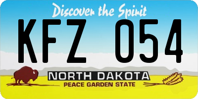 ND license plate KFZ054