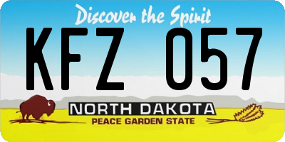 ND license plate KFZ057