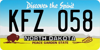 ND license plate KFZ058