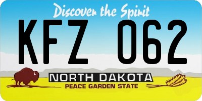 ND license plate KFZ062