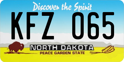 ND license plate KFZ065