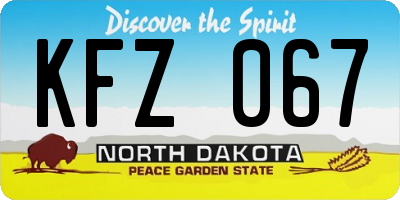 ND license plate KFZ067