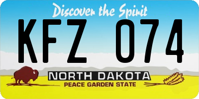 ND license plate KFZ074