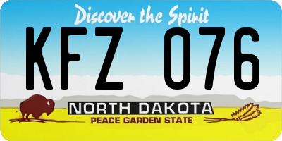 ND license plate KFZ076