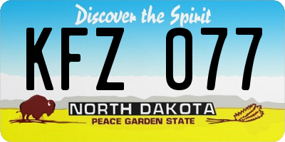 ND license plate KFZ077