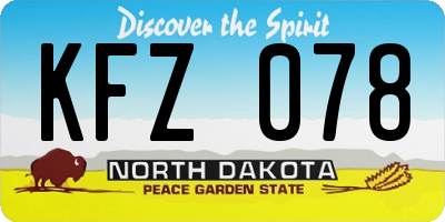 ND license plate KFZ078