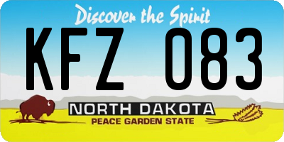ND license plate KFZ083