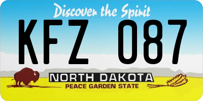 ND license plate KFZ087
