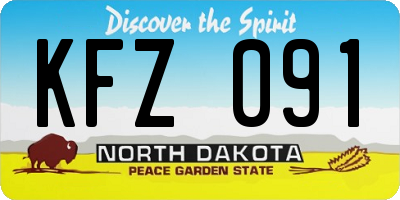 ND license plate KFZ091
