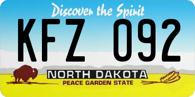 ND license plate KFZ092