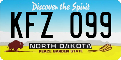 ND license plate KFZ099