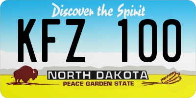 ND license plate KFZ100