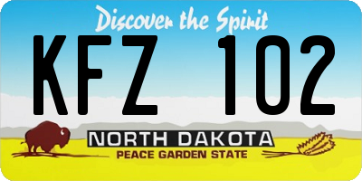 ND license plate KFZ102