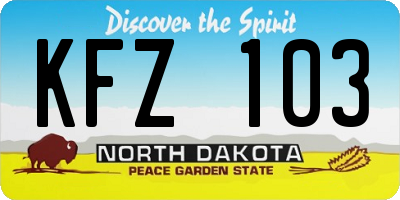 ND license plate KFZ103