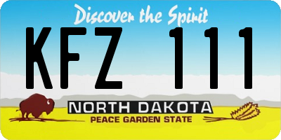 ND license plate KFZ111